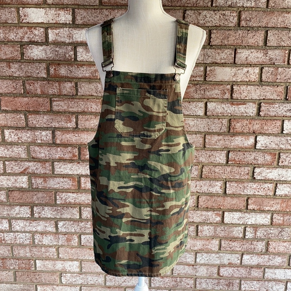 FOREVER 21 Camo Overall Mini Dress Jumper Skirt